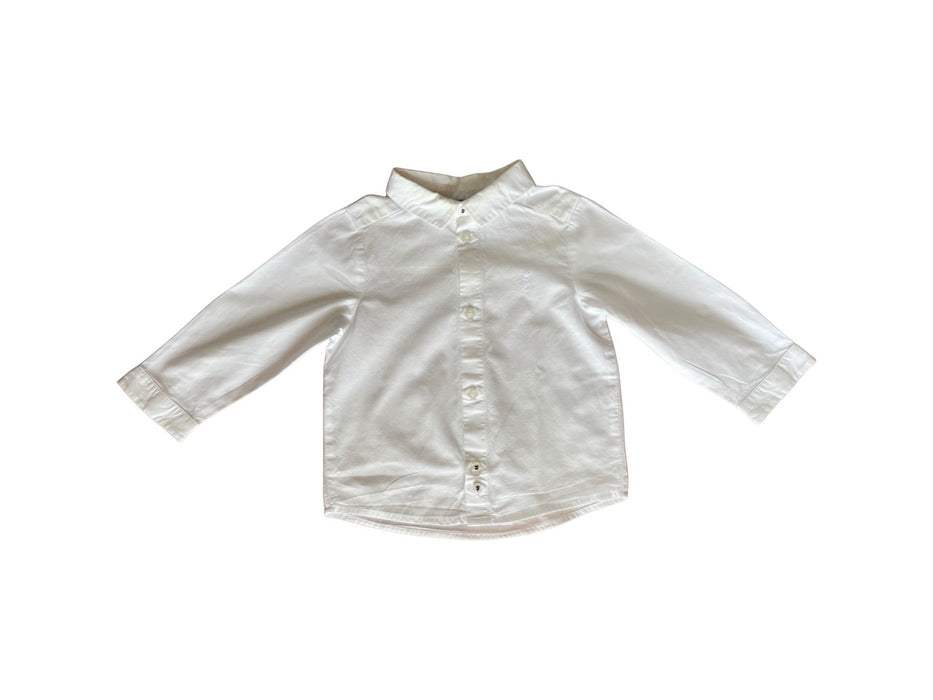 A White Long Sleeve Shirts from Jacadi in size 6-12M for boy. (Front View)