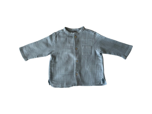 A Blue Long Sleeve Shirts from Bonton in size 6-12M for neutral. (Front View)