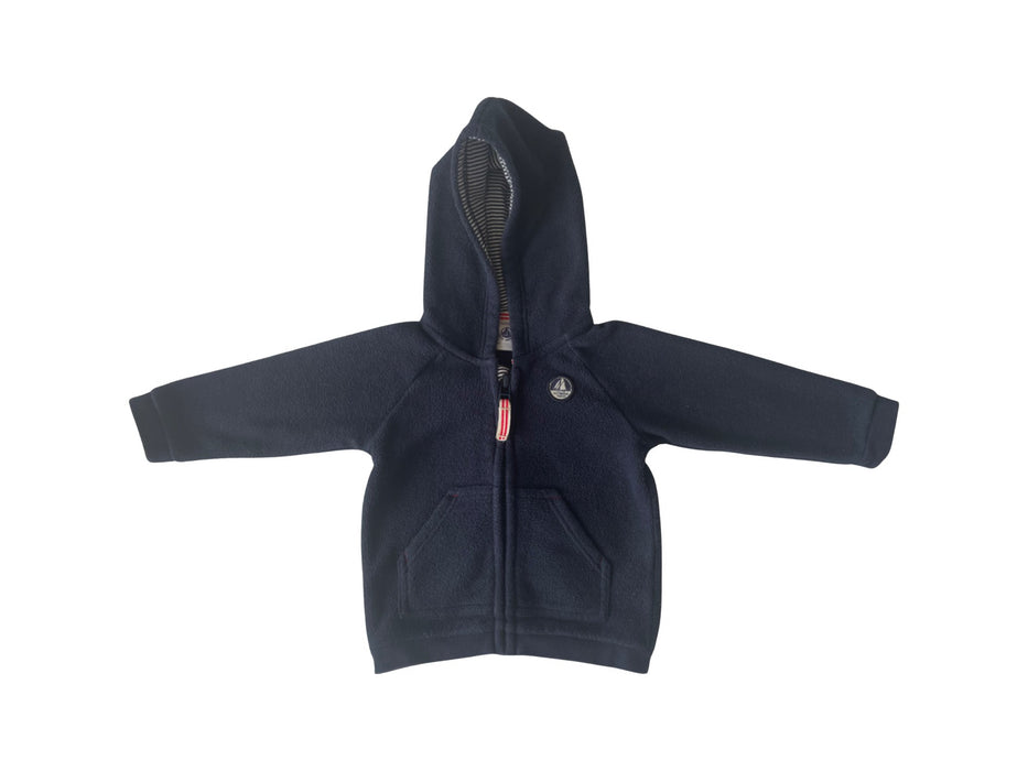 A Navy Zippered Sweatshirts from Petit Bateau in size 6-12M for neutral. (Front View)