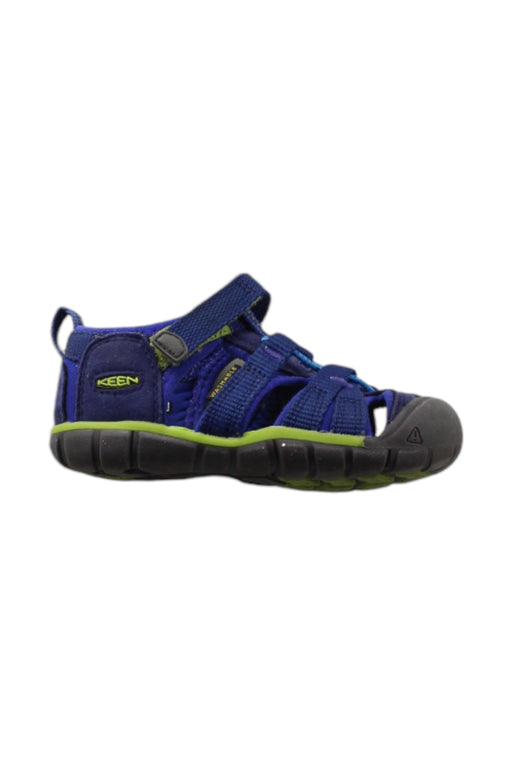 A Blue Sandals from Keen in size 18-24M for boy. (Front View)