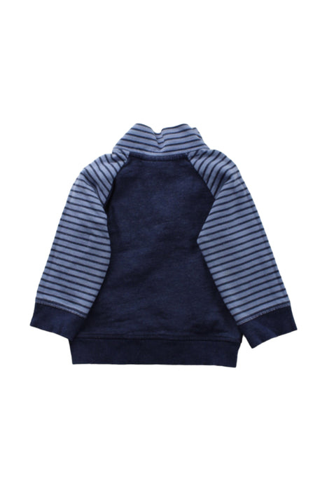 A Blue Zippered Sweatshirts from The Little White Company in size 12-18M for boy. (Back View)