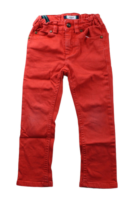 A Red Casual Pants from Jacadi in size 4T for girl. (Front View)