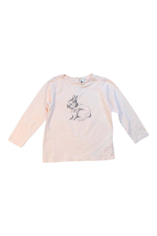 A Pink Long Sleeve T Shirts from Bonton in size 3T for girl. (Front View)