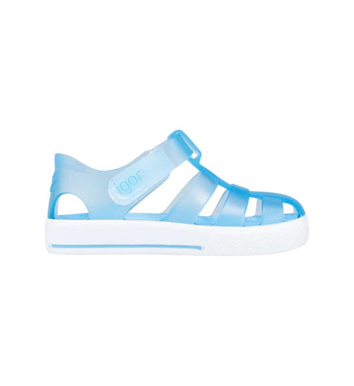 A Blue Sandals from Igor in size 4T for neutral. (Front View)