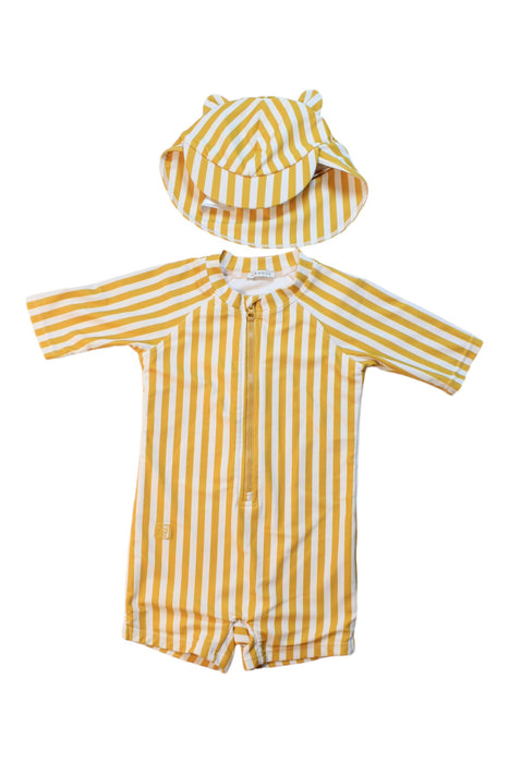 A Yellow Long Sleeve Rompers from Liewood in size 12-18M for girl. (Front View)