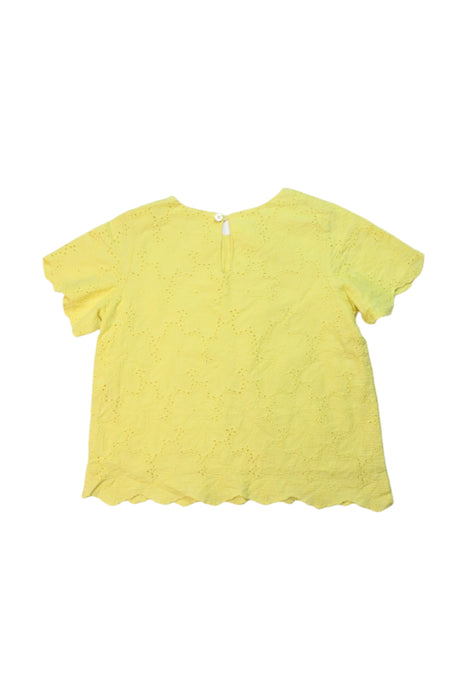A Yellow Short Sleeve Tops from Seed in size 5T for girl. (Back View)