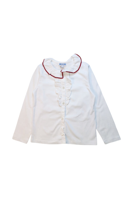 A Red Long Sleeve Shirts from Jacadi in size 5T for girl. (Front View)