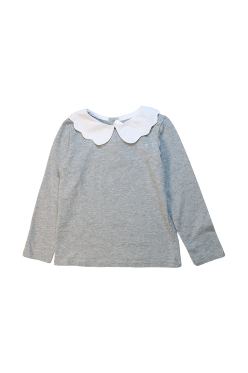 A Grey Long Sleeve Tops from Jacadi in size 5T for girl. (Front View)