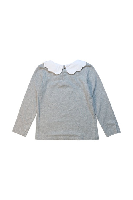 A Grey Long Sleeve Tops from Jacadi in size 5T for girl. (Back View)