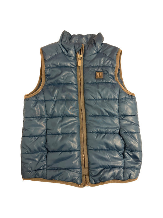 A Blue Outerwear Vests from Calvin Klein in size 4T for neutral. (Front View)