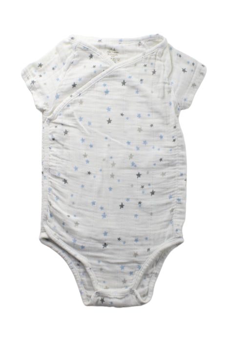 A White Short Sleeve Bodysuits from Aden & Anais in size 6-12M for neutral. (Front View)