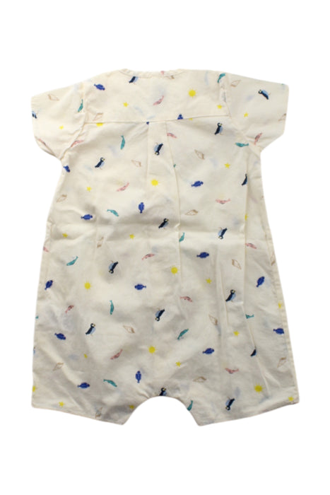 A White Short Sleeve Rompers from Petit Bateau in size 3-6M for boy. (Back View)