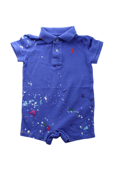 A Blue Short Sleeve Rompers from Ralph Lauren in size 6-12M for boy. (Front View)