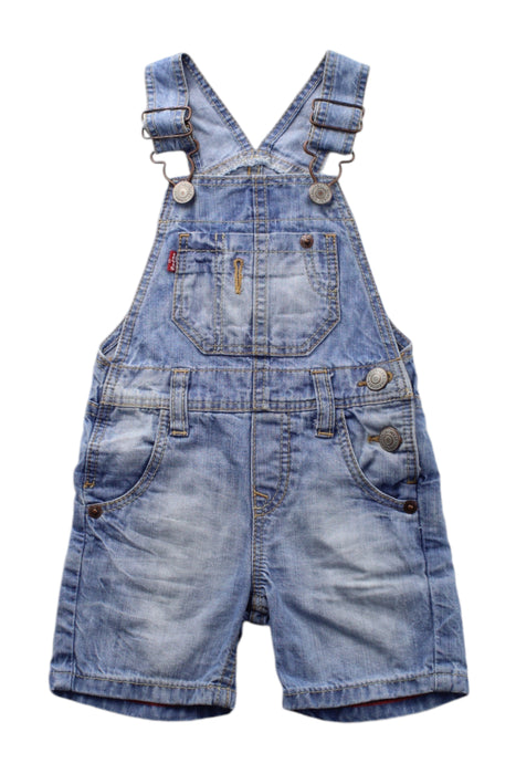 A Blue Overall Shorts from Levi's in size 6-12M for girl. (Front View)