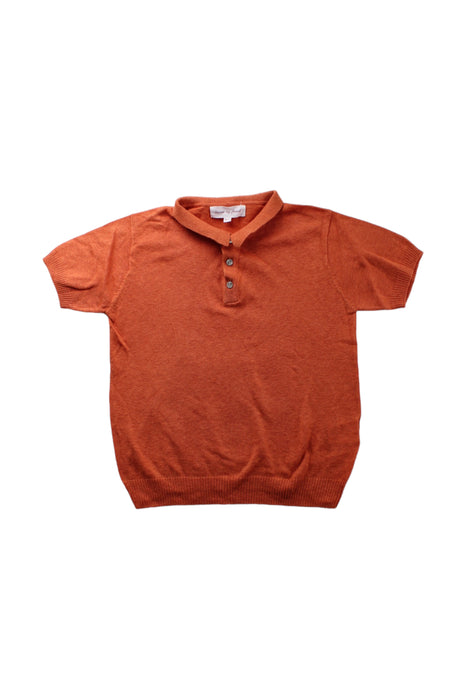 A Orange Short Sleeve Polos from Excuse My French in size 6T for girl. (Front View)