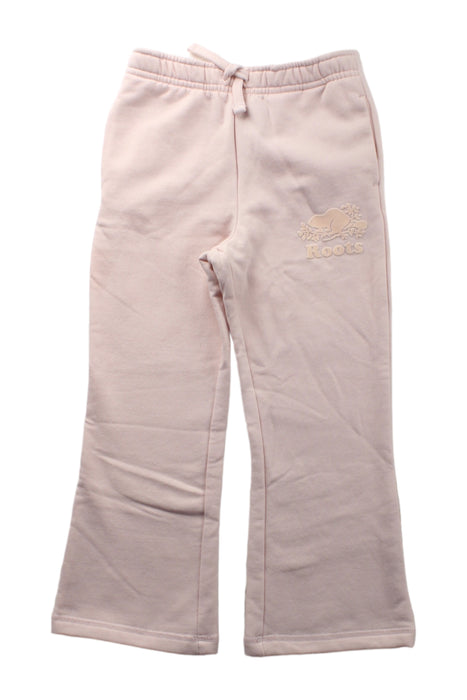 A Pink Sweatpants from Roots in size 3T for girl. (Front View)