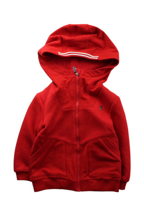 A Red Zippered Sweatshirts from Ferrari in size 3T for boy. (Front View)