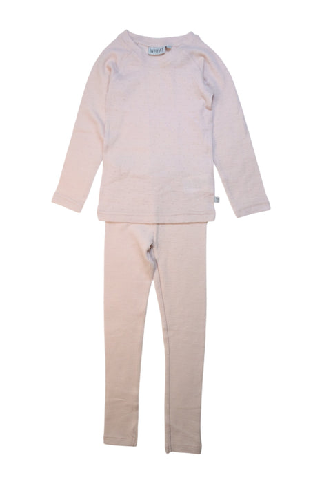 A Pink Pyjama Sets from Wheat in size 4T for girl. (Front View)