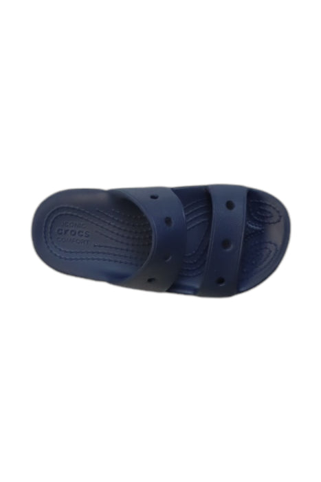 A Navy Slip Ons from Crocs in size 4T for boy. (Front View)