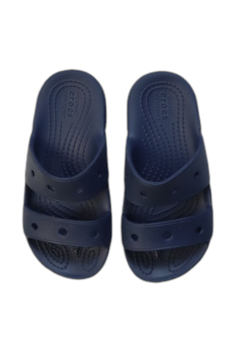 A Navy Slip Ons from Crocs in size 4T for boy. (Back View)