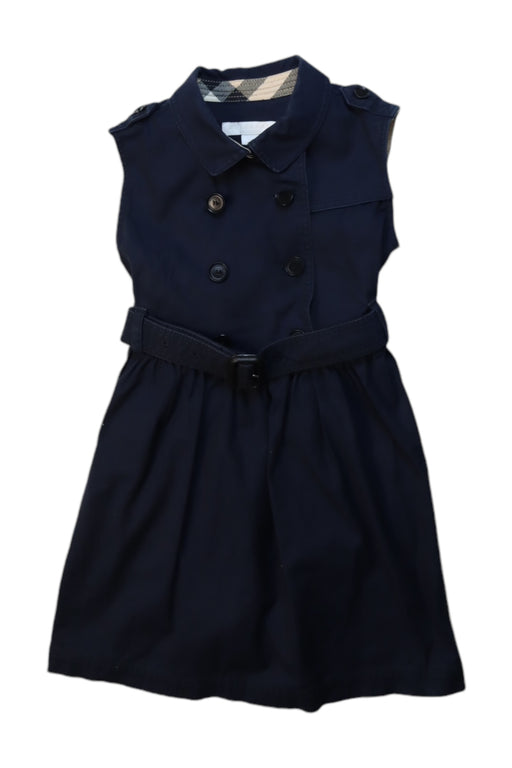 A Navy Sleeveless Dresses from Burberry in size 4T for girl. (Front View)