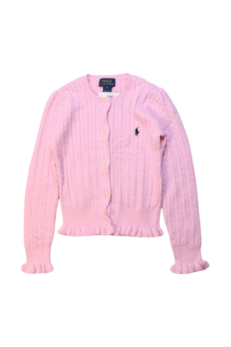 A Pink Cardigans from Polo Ralph Lauren in size 6T for girl. (Front View)