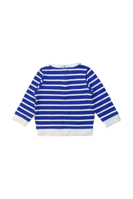 A Blue Crewneck Sweatshirts from Petit Bateau in size 12-18M for boy. (Back View)