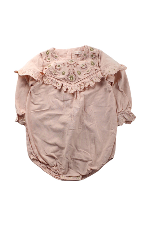 A Beige Long Sleeve Bodysuits from Louise Misha in size 2T for girl. (Front View)