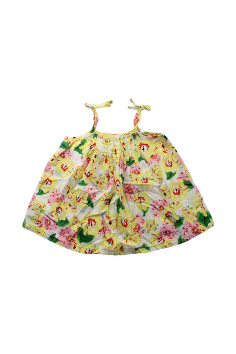 A Yellow Sleeveless Dresses from Le Petit Lucas du Tertre in size 12-18M for girl. (Front View)