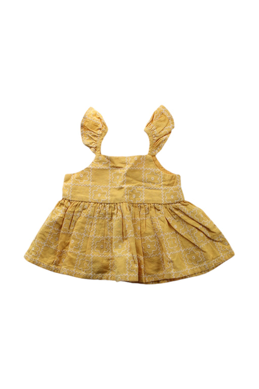 A Yellow Sleeveless Dresses from Seed in size 12-18M for girl. (Front View)