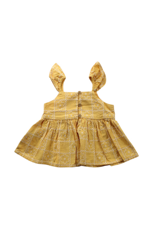 A Yellow Sleeveless Dresses from Seed in size 12-18M for girl. (Back View)