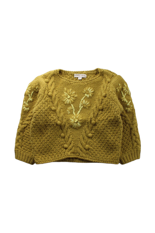 A Yellow Knit Sweaters from Louise Misha in size 3T for girl. (Front View)