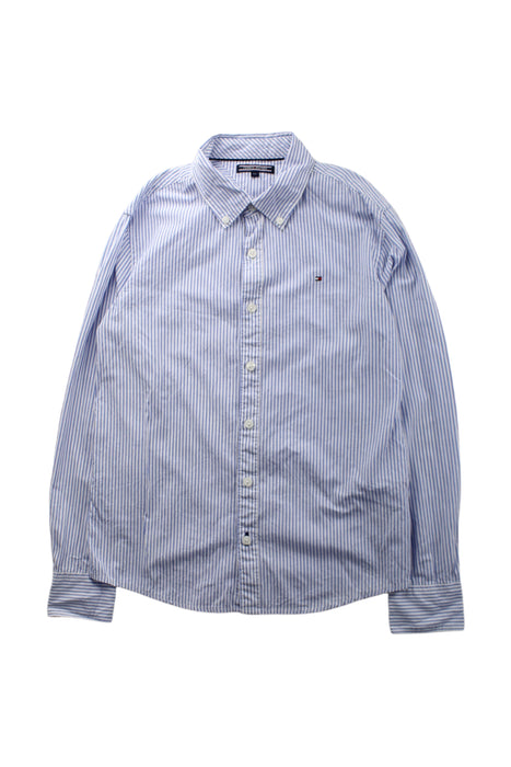 A Blue Long Sleeve Shirts from Tommy Hilfiger in size 12Y for boy. (Front View)