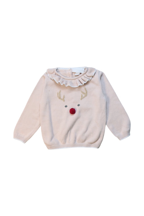 A Multicolour Knit Sweaters from The Little White Company in size 6-12M for girl. (Front View)