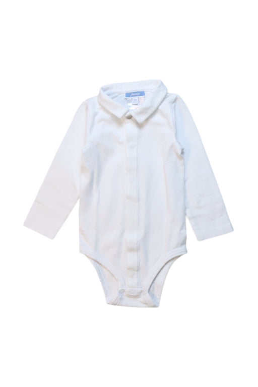 A White Long Sleeve Bodysuits from Jacadi in size 6-12M for neutral. (Front View)