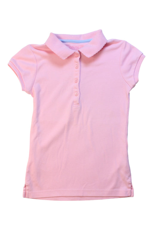 A Pink Short Sleeve Polos from Nautica in size 7Y for girl. (Front View)