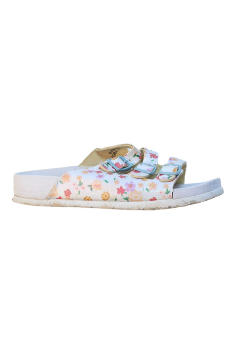 A White Slippers from Dr. Kong in size 5T for girl. (Front View)