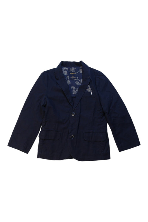 A Blue Blazers from Mayoral in size 6T for girl. (Front View)