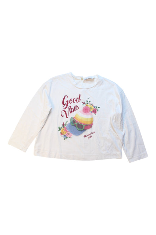 A White Long Sleeve T Shirts from Monnalisa in size 6T for girl. (Front View)