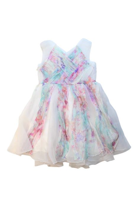 A White Sleeveless Dresses from ValMax in size 6T for girl. (Front View)