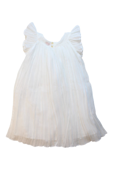 A White Short Sleeve Dresses from Il Gufo in size 5T for girl. (Back View)