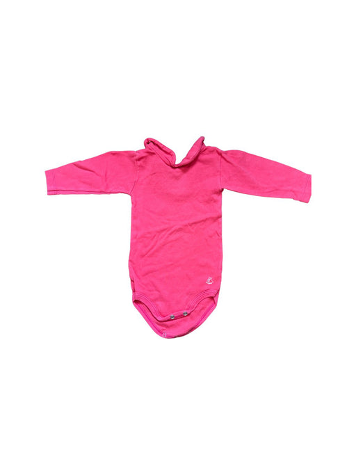 A Pink Long Sleeve Bodysuits from Petit Bateau in size 3-6M for girl. (Front View)