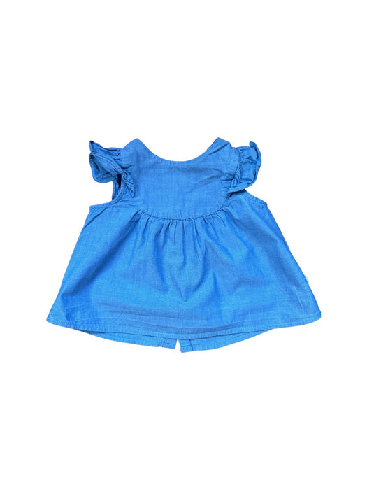 A Blue Sleeveless Tops from Jacadi in size 6-12M for girl. (Front View)