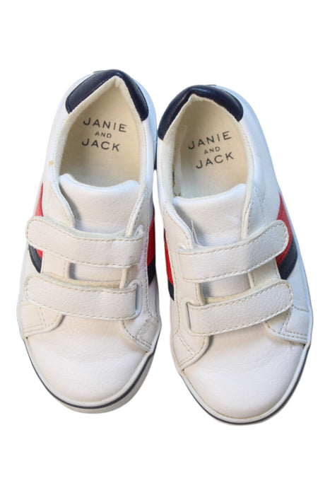 A White Sneakers from Janie & Jack in size 4T for boy. (Back View)