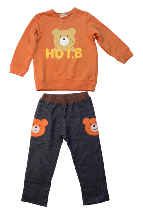 A Orange Pants Sets from Miki House in size 3T for boy. (Front View)