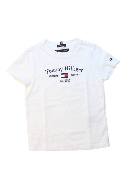 A White Short Sleeve T Shirts from Tommy Hilfiger in size 3T for girl. (Front View)