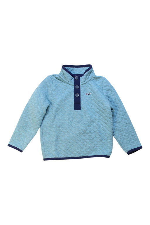 A Blue Puffer/Quilted Jackets from Vineyard Vines in size 3T for boy. (Front View)