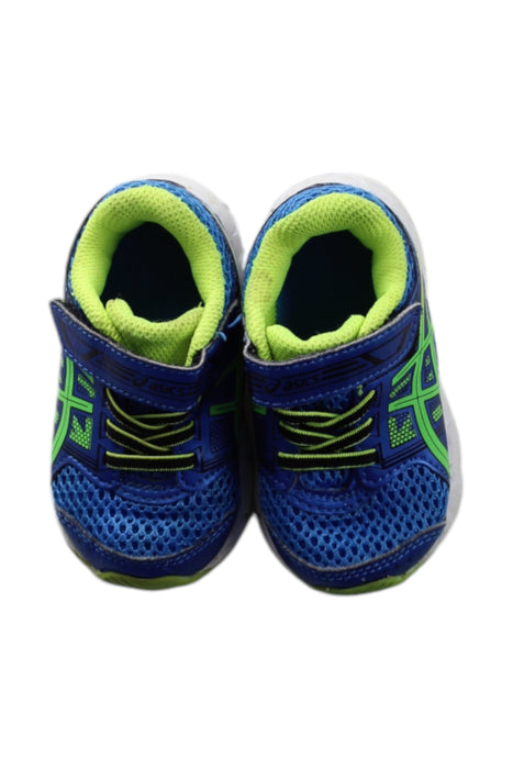 A Blue Sneakers from ASICS in size 12-18M for boy. (Back View)