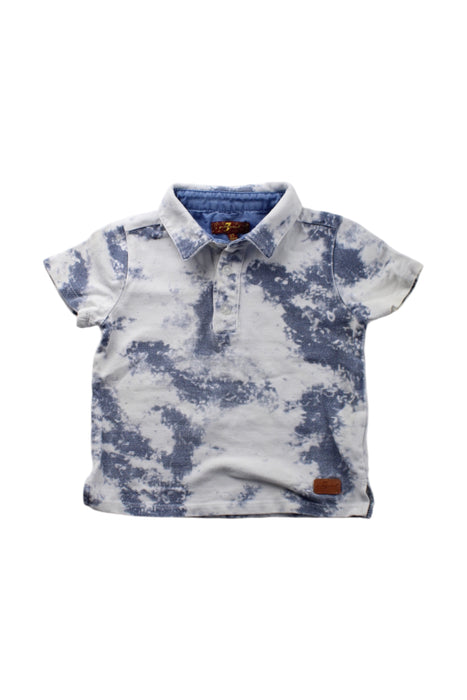 A Blue Short Sleeve Polos from 7 For All Mankind in size 2T for boy. (Front View)