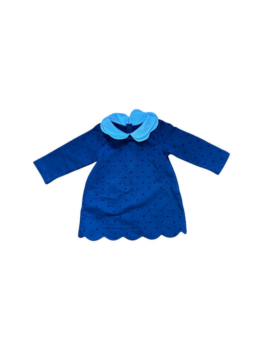 A Blue Long Sleeve Dresses from Jacadi in size 3-6M for girl. (Front View)